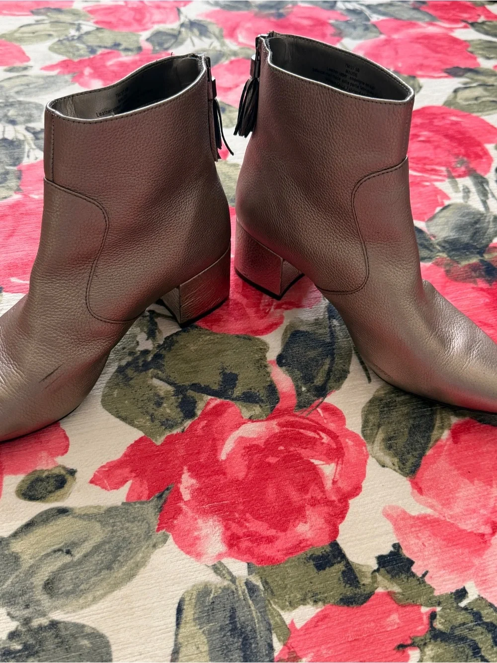 Karl Lagerfeld Metallic Brown Pointed Toe Ankle Boots